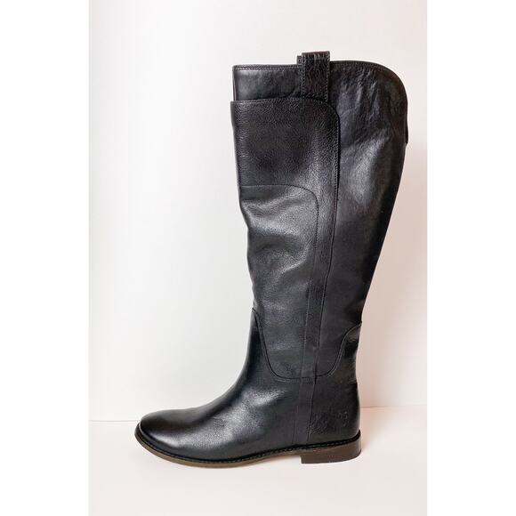 Frye Paige Black Leather Tall Riding Boots - Picture 3 of 7